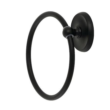 Kingston Brass BA314MB Classic Towel Ring, Matte Black BA314MB